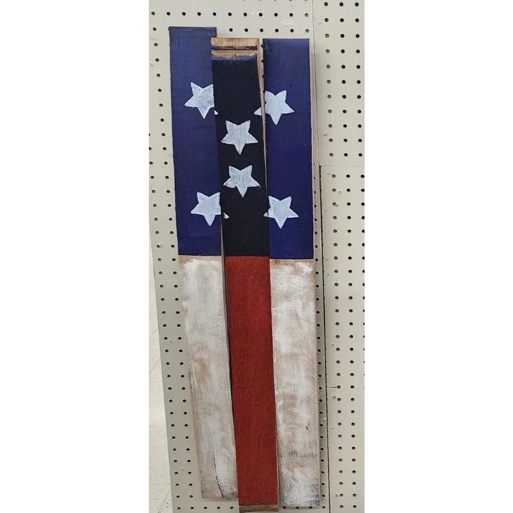 BOURBON BARREL STAVES AMERICAN FLAG, Hand Painted